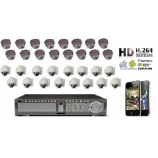 High definition 32 Camera CCTV Kit 600TVL Varifocal Vandal Proof All-weather IR 30M Cameras accessed by Mobile and Internet
